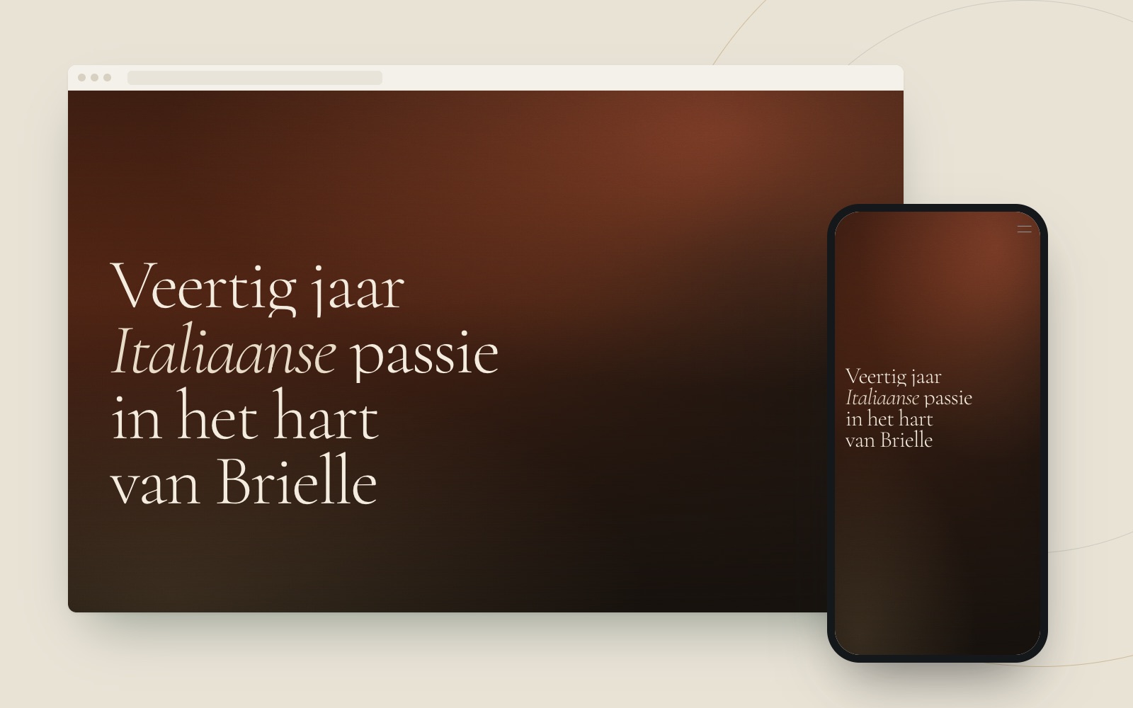 Bestelsite met iDEAL voor een pizzeria op desktop en telefoon